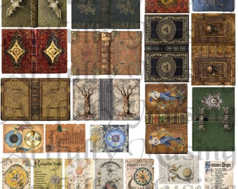 Miniature Witchy Library Halloween Collage Sheet #2- Digital Printable - Instant Download (3035)