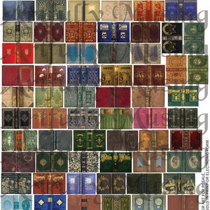Piccolo libro antico copre foglio Collage - stampabile digitale - download istantaneo (2273)