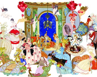 AMOUR - Marie Antoinette Rococo Romance Themed Digital Image Set  31 Separate Images - Digital Printable - Instant Download (5060)