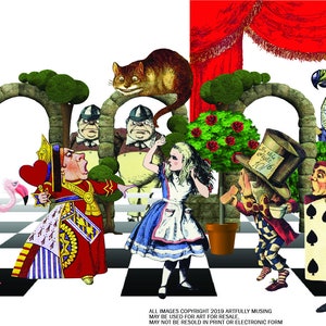 GRAND ensemble d’images séparées 63 Alice au pays des merveilles Numérique - Imprimable numérique - Téléchargement instantané (5018)