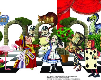 LARGE 63 Separate Image Set Alice in Wonderland Digital - Digital Printable - Instant Download (5018)