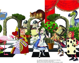 LARGE 63 Separate Image Set Alice in Wonderland Digital - Digital Printable - Instant Download (5018)