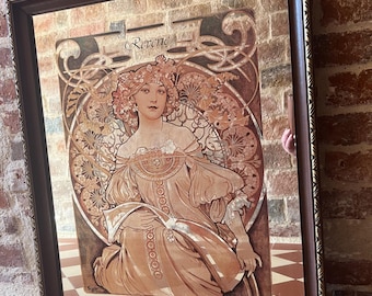 Large Vintage Alphonse Mucha - Reverie - Mirror - Large Format Art Nouveau