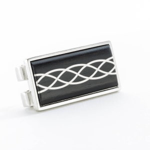 Money Clip with Argentium Silver Inlay, Cocobolo or Ebony, Handmade in USA , Gift for Husband, Father, Brother