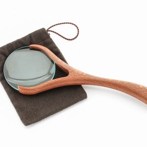 Magnifying Glass Cocobolo,Maple, Walnut Contemporary and Functional Gift for Grandparents, Office Gift, 60th Birthday