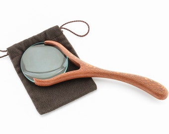 Magnifying Glass Cocobolo,Maple, Walnut Contemporary and Functional Gift for Grandparents, Office Gift, 60th Birthday