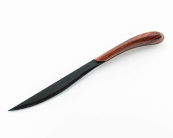 Wooden Letter Opener with Ebony Blade. Maple,Cocobolo, or Lacewood handle.  Office gift, father gift, housewarming gift, gift for men