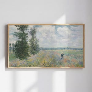 Campo de amapolas de Monet para Samsung Frame TV / Arte paisajístico impresionista 16:9 / Descarga digital