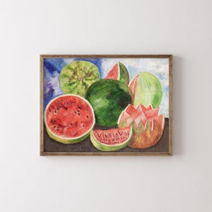 Frida Kahlo Druck | Viva La Vida Wassermelonen | Mexikanische Kunst | Boho Dekor | Digitaler Download