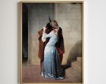 Francesco Hayez Print | Italian Romanticism Poster | The Kiss Art | Digital Download