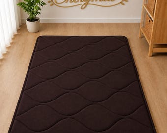 Memory Foam Bath Mat 30x20, Ultra Soft Bathroom Rug, Plush Absorbent Quick Dry Non Slip Machine Washable Shower Mat Brown Home Decor Cozy!