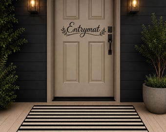 Striped Outdoor Door Mat, Black Beige Washable Porch Rug, 2x4 Entryway Mat, Indoor Outdoor Floor Mat, Dirt Resistant Home Decor
