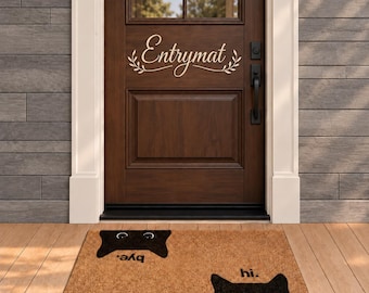 Black Cat Doormat, Cute Cat Lover Gift, Funny Welcome Mat, Cat Door Mat for Front Door, Indoor Outdoor Entry Rug, Pet Lover Home Decor 30x17