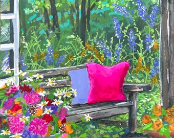 Garden Retreat ~ Original painting created by Norma Cherry