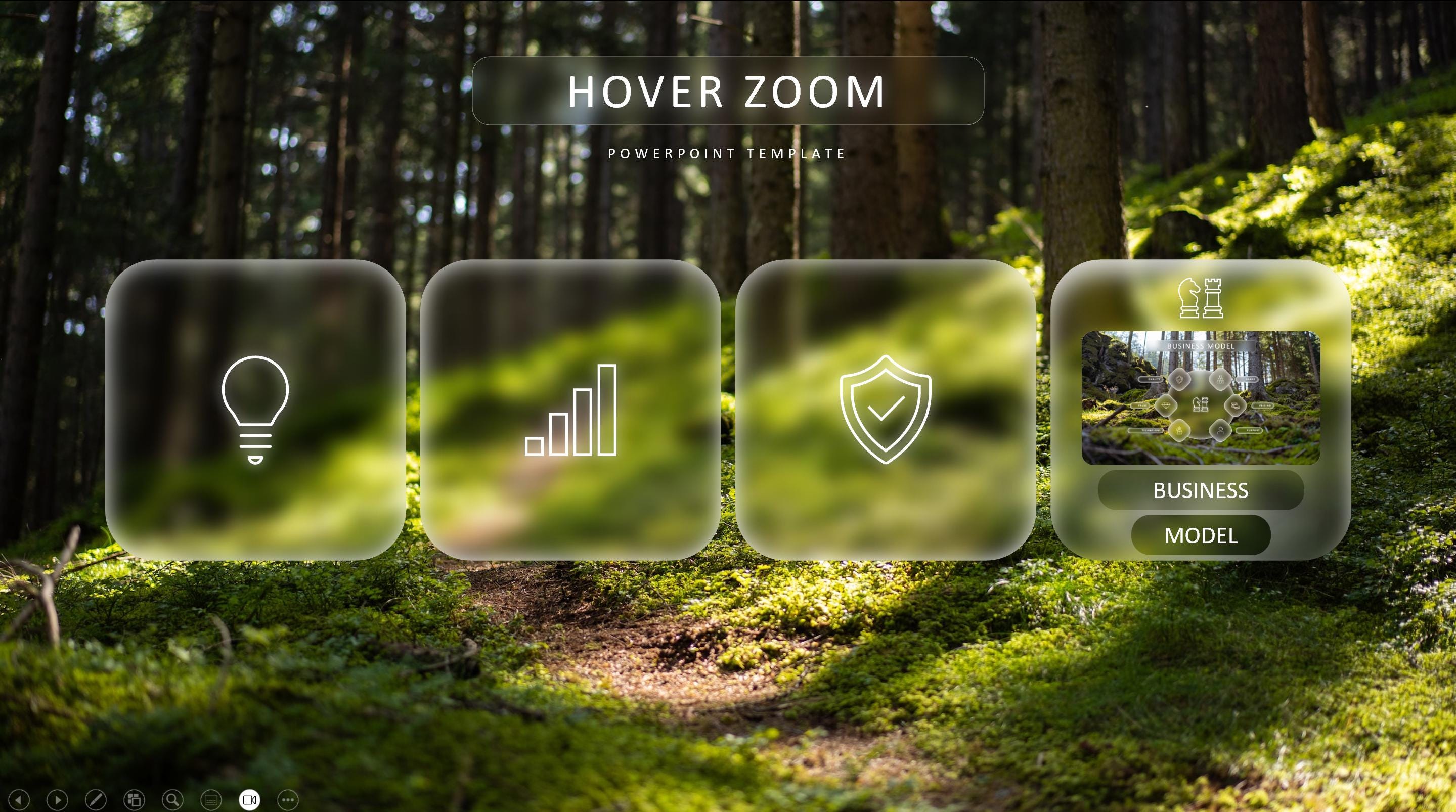 Glassmorphism PowerPoint Template | Interactive Hover Zoom Presentation ...