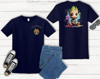 Baby Groot Watercolor Graphic Tee | Guardians Galaxy Unisex Adult T-Shirt