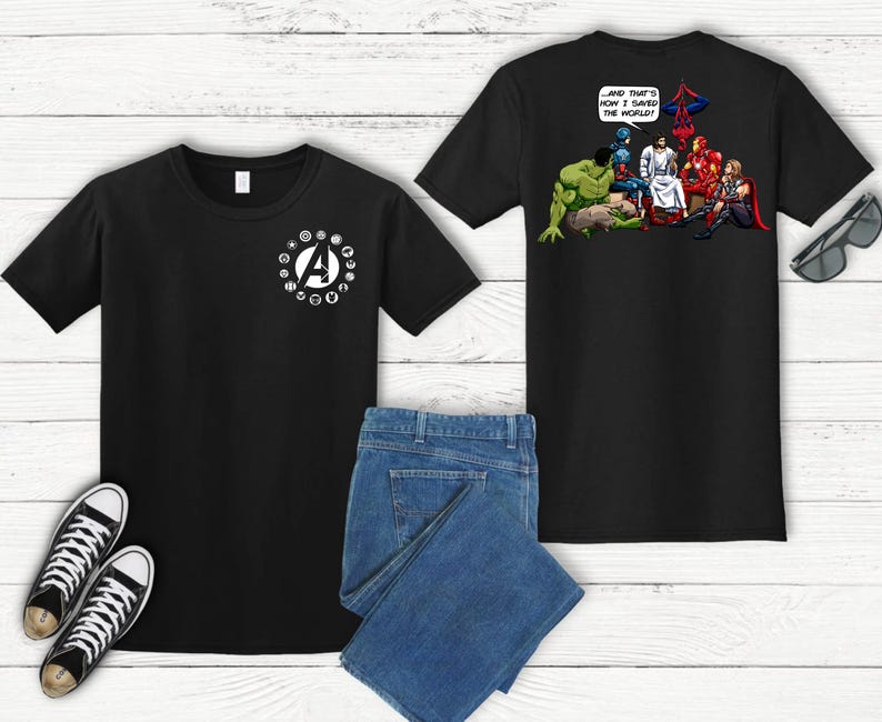 Avengers Shirt – With Power Comes Responsibility – Faith And Comics image 3