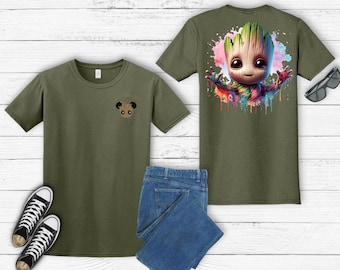 Baby Groot Watercolor Graphic Tee | Guardians Galaxy Unisex Adult T-Shirt
