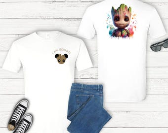 Baby Groot Watercolor Graphic Tee | Guardians Galaxy Unisex Adult T-Shirt