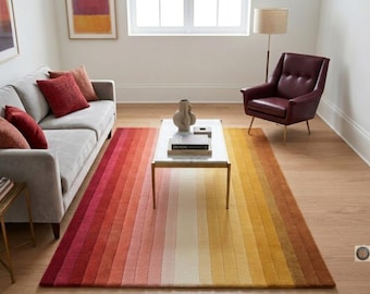 Hand Tufted Multi color Wool Area Rug, Luxury Modern Living Room Bedroom Area Handmade Carpet
