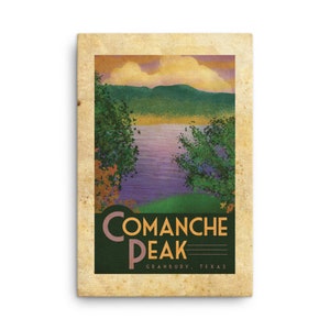 Comanche Peak Granbury, Texas Vintage-Style Reiseposter auf Leinwand