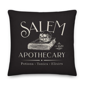 Salem Apothecary Witchy Halloween Pillow