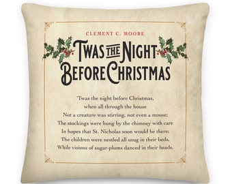 Twas the Night Victorian Vintage Pillow