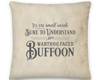 Warthog Faced Buffoon Princess Bride Throw Pillow