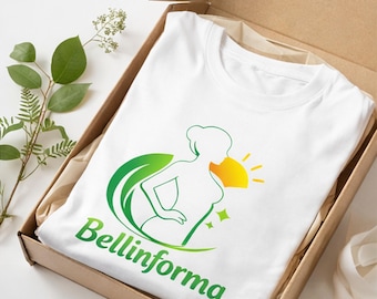 Bellinforma Minimal Logo T-Shirt - Ring-Spun Cotton Fitness Shirt - Unisex Sports T-Shirt - Soft Yoga Pilates Clothing