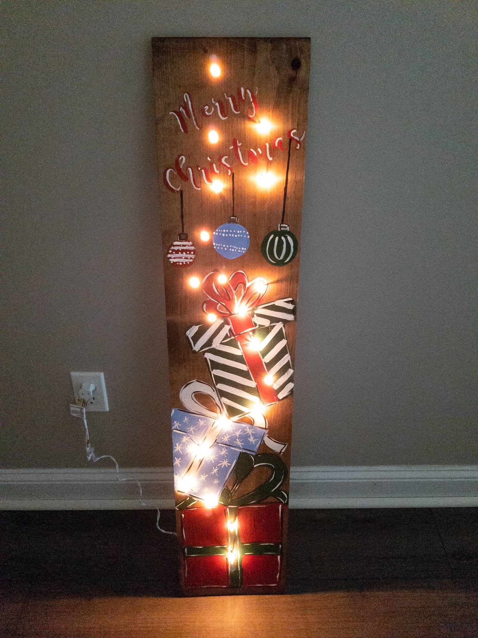 Christmas Porch Leanerchristmas Lighted Signmerry Christmas Etsy