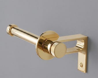 Toilettenpapierhalter Ständer aus Massivem Messing Handgefertigt | Messing Finish