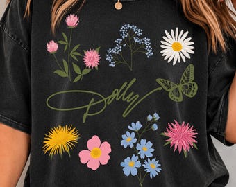 Tote Bag Design, Dolly Parton Floral Butterfly PNG Download