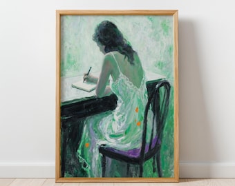 Lost in Thought - Minimalist Figurative Art Print, Impressionist Style, Soft Aesthetic Wall Art, Modern ArtWork, Digital Download