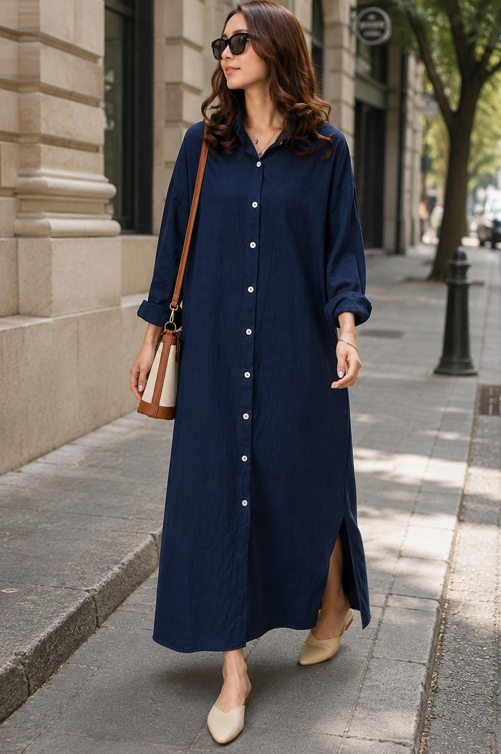 Long Sleeve Cotton Maxi Dresses