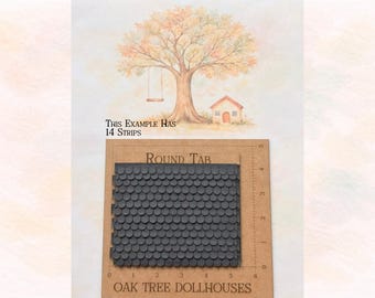 1:48 Scale ROUND TAB Asphalt Shingles – Realistic Sandpaper Dollhouse Roofing