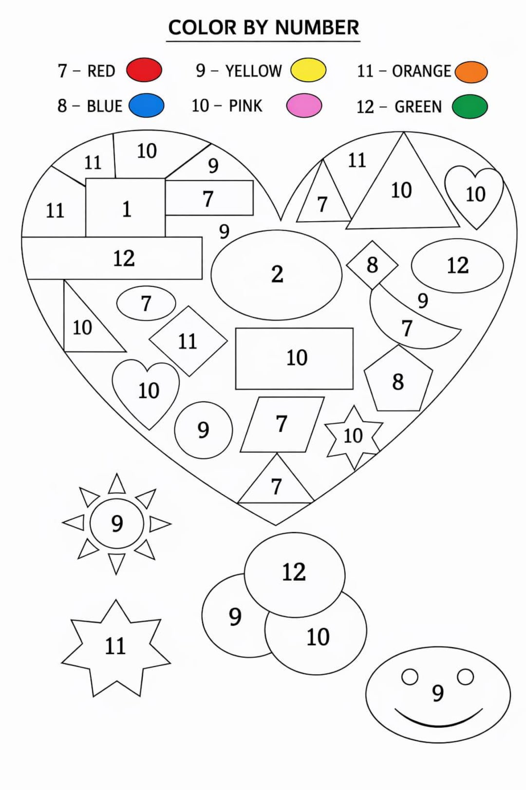 Color by Number Worksheets - Math Coloring Pages -printable Worksheets ...