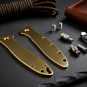 Kershaw Leek Brass Scales | Engraving Blanks w/ Hardware Kit | Heavy Solid Brass Knife