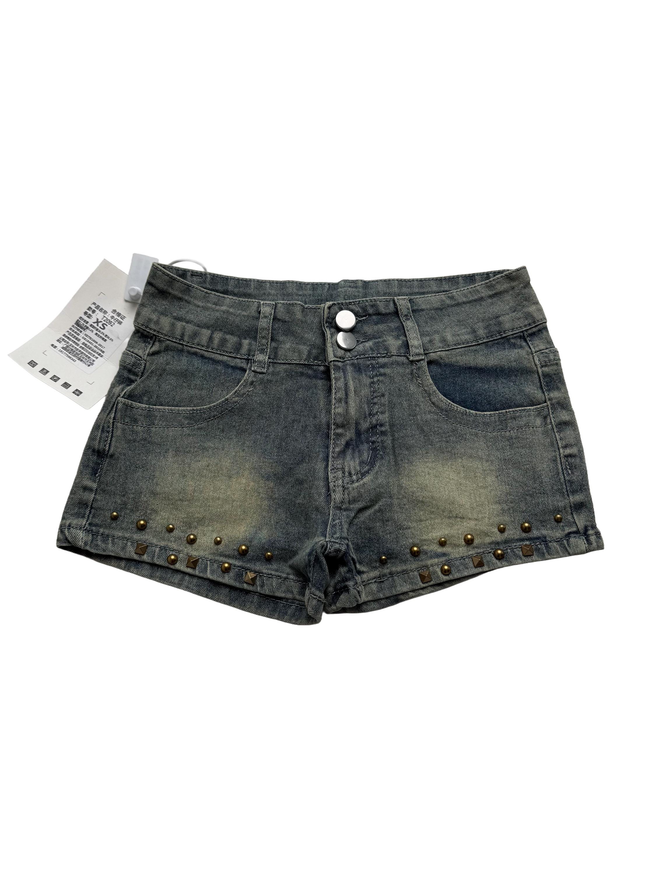 Rhinestone jeans shorts - Etsy 日本