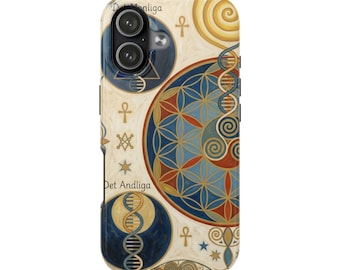 Funda para teléfono con diseño de geometría sagrada / Flor de la Vida, Ankh, diseño de ADN / iPhone 13-17