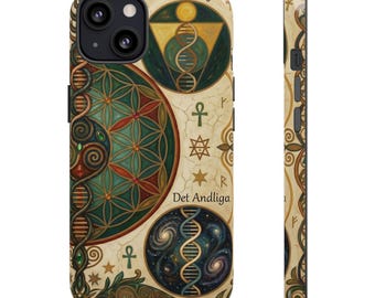 Funda para teléfono con diseño de geometría sagrada / Flor de la vida, arte en espiral de ADN (iPhone 13-17)