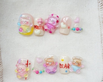 Bear Press on nails