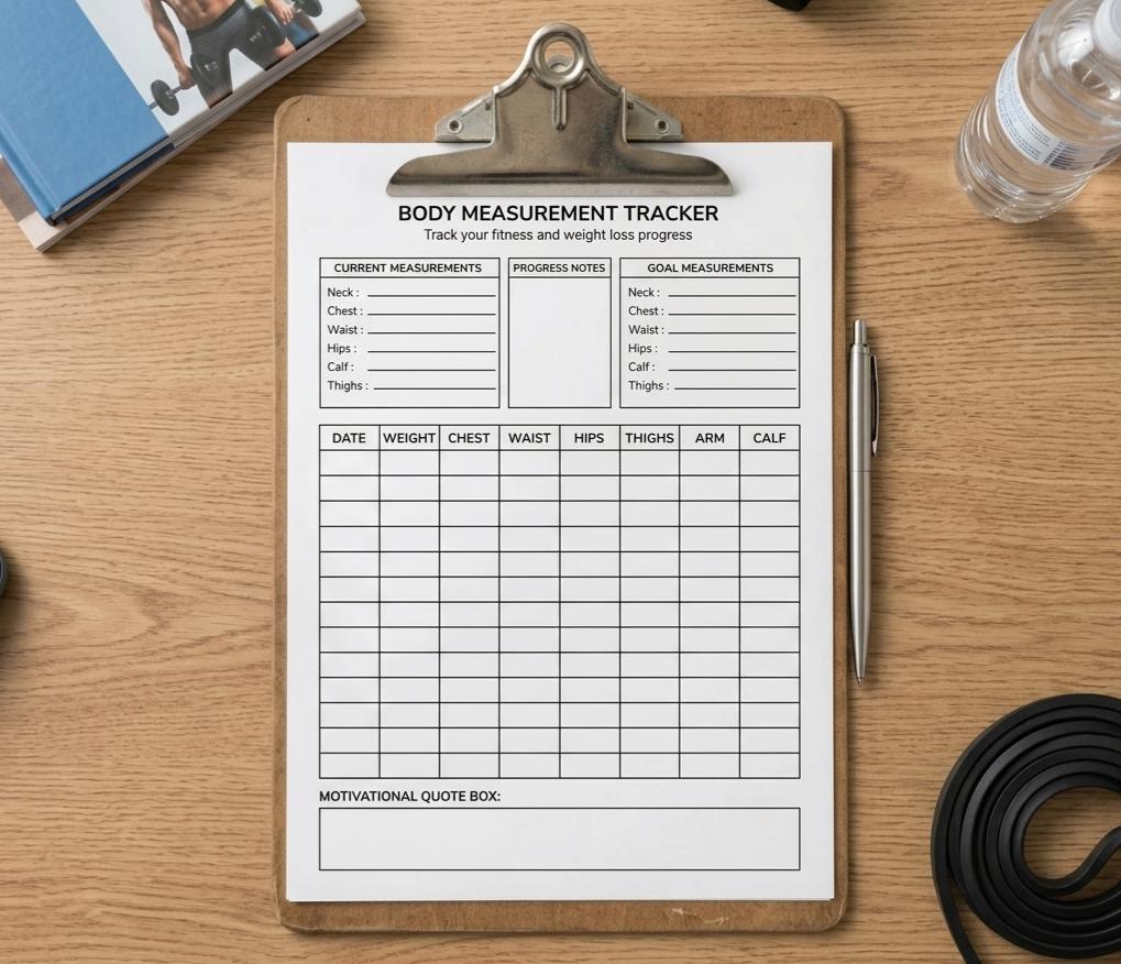 Body Measurement Tracker Printable | Weight Loss Progress Log (instant ...