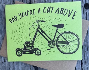 Father's Day Lawnmower Letterpress Card