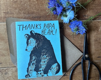 Papa Bear Letterpress Card