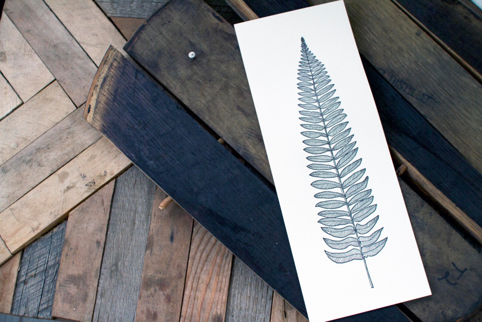 Fern Illustration Letterpress Art Print - Etsy