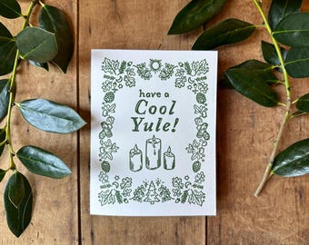 Cool Yule Letterpress Holiday Card, Eco Friendly