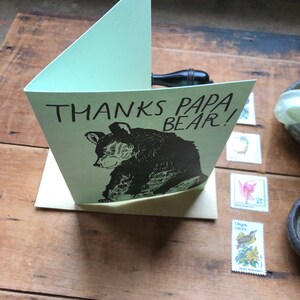 Thanks Papa Bear Father's Day Letterpress Card, Dad appreciation card image 5