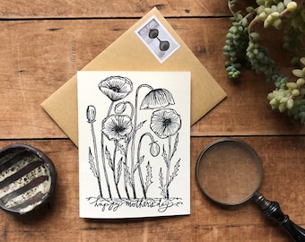 Poppy flower Mother’s Day card