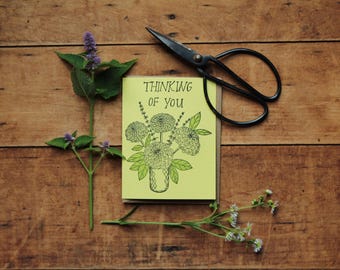 Thinking of You Card letterpress card