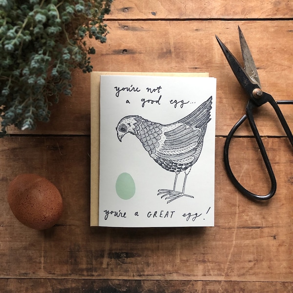 Good Egg Letterpress chicken greeting card
